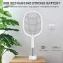 Large Electric Fly Swatter, Rechargeable Bug Zapper Racket, Mosquito Killer Racket for Indoor and Outdoor, 3-Layer Touch Mesh, USB Charge, 21.2''x 8.6''