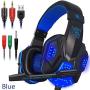RONSHIN Over Ear Gaming Headset with Mic and LED Light for Laptop Cellphone PS4 red