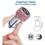 Quick Charge Car Charger, SAVORI QC3.0 Dual USB Car Adapter Bling Rhinestones Crystal Fast Charging Car Decors Compatible for iPhone Xs Max XR X Plus, iPad Pro/Air 2/Mini, Samsung Galaxy (Pink)