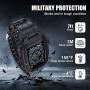 Tensea Waterproof for Apple Watch Case 44mm Series 5/4, Silicon Sports Band with Case and Screen Protector, IP68 Rugged Protective Armor Bumper for iWatch 44mm Series 4 5 (Black)