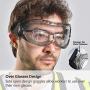 SAFEYEAR Anti Fog Safety Goggles- SG007 HD Scratch Resistant Safety Glasses Lens for Men and Women, VU Protection Over Glasses Work Goggles for DIY, Lab, Welding, Grinding, Chemistry