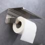 XVL Toilet Tissue Paper Holder with Mobile Phone Storage Shelf Brushed 2 Pieces, G318A-2