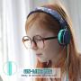 Baseman Kids Headphones with Microphone, Wired On-Ear Headsets with Safe Volume Limited 85 dB, Foldable and Adjustable Headphones with a 3.5mm Jack Cord for Children/School/Cellphone/Tablet Blue
