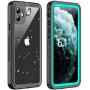Vapesoon iPhone 11 Waterproof Case, Built-in Screen Protector 360 Full-Body Protection Clear Call Quality Heavy Duty Waterproof Shockproof Cover Case for iPhone 11 2019（6.1 Inch） (Teal/Clear)