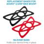 Aduro Pack of 2, Replacement Rubber/Silicone Bands for U-Grip Plus Universal Bike, Motorcycle, Handlebar, Roll Bar Mount for All Smartphones, Apple iPhone, Samsung Galaxy, Motorola (Black + Red)