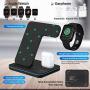 Wireless Charging Station, 3 in 1 Qi Charger for Apple Watch 1 2 3 4 5/Airpods, Wireless Charger for iPhone 11/11 Pro/11 Pro Max/XS Max/XS XR Plus Samsung S10 S9 S8 S7 and Qi-Certified Phones