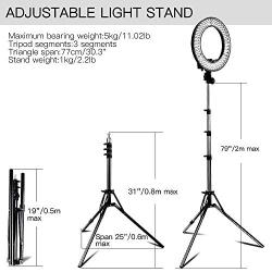 SAMTIAN LED Ring Light 14 Inches Outer YouTube Light 180 Dimmable LED Lighting Kit with 2M Light Stand, Cradle Head, Phone Holder for Video Shooting, YouTube, TikTok, Portraiture, Makeup