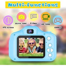 Seckton Upgrade Kids Selfie Camera, Best Birthday Gifts for Boys Age 3-9, HD Digital Video Cameras for Toddler, Portable Toy for 3 4 5 6 7 8 Year Old Boy with 32GB SD Card-Blue