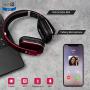 Over Ear Bluetooth Wireless Headphones - August EP650 with Android/iOS App for Custom Sound Control - Enjoy Bass Rich Sound and Optimum Comfort - Bluetooth v4.2, NFC and aptX LL Low Latency - [Red]