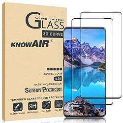 KNOWAIR Galaxy S20 Screen Protector,Full Coverage Tempered Glass[2 Pack][3D Curved]［Solution for Ultrasonic Fingerprint］Tempered Glass Screen Protector Suitable for Galaxy S20