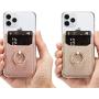 Phone Card Holder RFID Wallet Credit Adhesive Cell Case Stick-on Card Holder for Back of Phone for Most of Smartphones (iPhone/Android/Samsung Galaxy) Rosegold