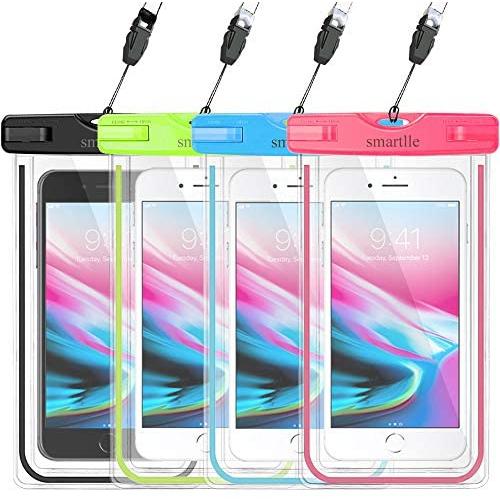 smartlle Waterproof Phone Pouch, Universal Waterproof Phone case, Dry Bag Outdoor Beach Bag for iPhone 11/11 Pro/11 Pro Max/XR/SE/XS/8 7 6S Plus, Samsung Galaxy, and Other Phones Up to 6.9-4 Pack