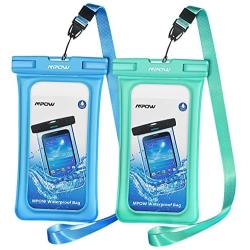 Mpow 084 Waterproof Phone Pouch Floating, IPX8 Universal Waterproof Case Underwater Dry Bag Compatible iPhone 11 Pro Max/XS Max/XR/X/8P/7P Galaxy S10/S9 Note 10/9 Google Pixel Up To 6.5" (Blue+Green)