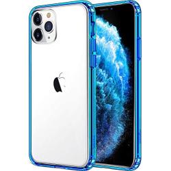 Mkeke Compatible with iPhone 11 Pro Max Case, Clear iPhone 11 Pro Max Cover Shock Absorption Phone Cases 6.5 inch -Blue