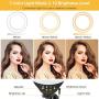 10” LED Selfie Ring Light with Tripod Stand and Phone Holder, Aureday Mini Halo Light for Live Stream/Makeup/YouTube Video/Photography, Compatible with iPhone Android