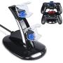 PS4 Controller Charger,Tiancai Dual USB Charging Charger Docking Station Stand Compatible Playstation 4 / PS4 / PS4 Pro / PS4 Slim Controller--Black