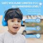 Picun Kids Bluetooth Headphones Safe Volume Limited 85dB 15 Hours Play Time Foldable Stereo Sound Headsets with Mic Wireless Headphones for Boys Children Computer Cell Phones Tablet School Game(Blue)