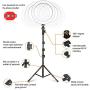 Emart 10-inch Selfie Ring Light with Adjustable Tripod Stand & Cell Phone Holder for Live Stream, YouTube Video, Makeup,Dimmable LED Camera Ringlight with 3 Light Modes & 11 Brightness Levels
