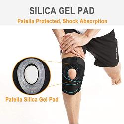 Knee Brace Support with Patella Gel Pads & Side Stabilizers for Knee Pain - Knee Compression Sleeve for Running, Jogging, Sports - Brace for Joint Pain Relief, Arthritis and Injury Recovery (Blue)