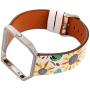 Women Flower Watch Strap for Fitbit Blaze Bands, Soft Leather Replacement Wristband Bracelet with Metal Frame for Fitbit Blaze Smart Fitness Watch