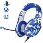 Gaming Headset PS4 Headset, Xbox One Headset with Noise Canceling Gaming Headphones Stereo Sound Headphones with Bass Surround, Soft Memory Earmuffs for PS4, MAC, PC, Xbox One (Navy Blue)