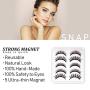 Magnetic Eyelashes set with Magnetic Eyeliner & Tweezers, No Glue, High Strength Magnets, Cuttable, Natural & Gorgeous Looking, 5 Pairs