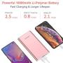 10000mAh PD 3.0 Power Bank Portable Charger Quick Charge USB-C 18W Fast Charging Battery Pack Compatible For iPhone 11 Pro X XS MAX XR 8 6s Plus iPad Nintendo Switch Samsung Galaxy S10 S9 S8 Rose Gold