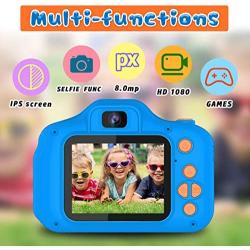 Seckton Upgrade Kids Selfie Camera, Best Birthday Gifts for Boys Age 3-9, HD Digital Video Cameras for Toddler, Portable Toy for 3 4 5 6 7 8 Year Old Boy with 32GB SD Card-Orange