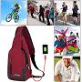 Peicees Travel Gym Bike Sling Bag Shoulder Backpack Daypack w/USB Charging Port