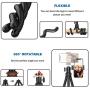 Phone Tripod, Portable Cell Phone Camera Tripod Stand with Wireless Remote, Flexible Tripod Stand for Selfies/Vlogging/Streaming/Photography Compatible with iPhone, Android Phone, Sports Camera GoPro