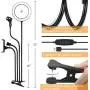 8 Selfie Ring Light with Cell Phone Holder Stand, KNGUVTH Dimmable LED Camera Ring Light with Tablet/Mic Holder and Flexible Arms for Live Stream/Makeup/YouTube/Facebook Compatible w/iPhone Android