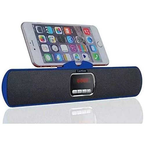 LarKoo Ultra Portable Wireles Rechargeable Handsfree Bracket Bluetooth Speaker Stereo System Phone Holder Mount Stand for Android Smartphones and Tablets iPad iPhone 5S 6 6S 7 8 Plus X (Blue)
