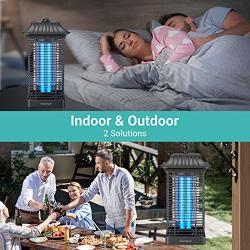 Sahara Sailor Mosquito Zappers with Metal Housing, Outdoor Rainproof Insect Killer, Mosquito lamp, Light-Emitting Flying Insect Trap (Square)