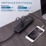 Small Power Strip with USB - NTONPOWER 2 Outlets 3 USB Portable Desktop Charging Station with 15 inches Wrapped Short Extension Cord, Travel Power Strip for for Hotel, Cruise, Home and Office - Black Small Power Strip with USB - NTONPOWER 2 Outlets 3 USB Portable Desktop Charging Station with 15 inches Wrapped Short Extension Cord, Travel Power Strip for for Hotel, Cruise, Home and Office - Black