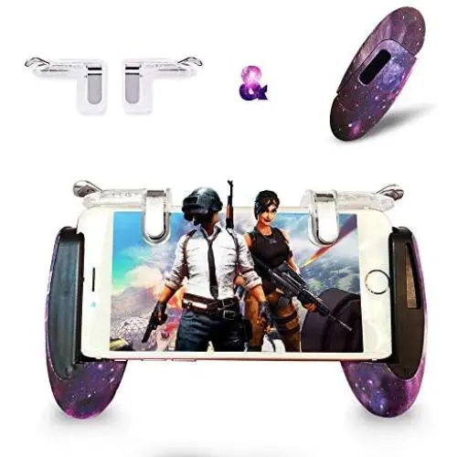 Mobile Game Controller Android Gamepad Phone Aim Controller Fight Joystick for iOS Joypad Phone Work with Phone Case (Phone Triggers and Star Game Handle, Clip) Mobile Game Controller Android Gamepad Phone Aim Controller Fight Joystick for iOS Joypad Phone Work with Phone Case (Phone Triggers and Star Game Handle, Clip)