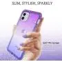 LONTECT for iPhone 11 Case Built-in Screen Protector Glitter Gradient Clear Sparkly Bling Rugged Shockproof Hybrid Full Body Protective Case Cover for Apple iPhone 11 6.1 2019, Purple Blue LONTECT for iPhone 11 Case Built-in Screen Protector Glitter Gradient Clear Sparkly Bling Rugged Shockproof Hybrid Full Body Protective Case Cover for Apple iPhone 11 6.1 2019, Purple Blue
