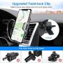 Phone Car Holder Mount - RAXFLY Windshield/Air Vent/Dashboard Cell Car Phone Holder for Car 360 Degree Rotation Universal Suction Mount Stand Compatible with iPhone 11 Samsung S20 Plus All Smartphones