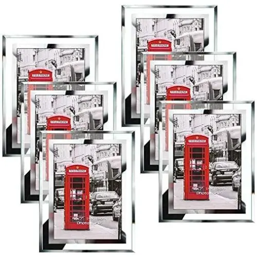 Schliersee 5x7 Glass Picture Frames Desktop Display Multi Mirror Edge Bulk Photo Frame Set, 6 Pack Schliersee 5x7 Glass Picture Frames Desktop Display Multi Mirror Edge Bulk Photo Frame Set, 6 Pack