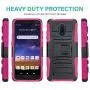 CasemartUSA Phone Case for [Nokia C2 Tennen/Nokia C2 Tava (Cricket Wireless)], [Refined Series][Pink] Shockproof Cover with Built-in Kickstand & Belt Clip Holster for Nokia C2 Tennen / C2 Tava
