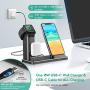 Aluminum Alloy Wireless Charger. ZIKU 3 in 1 Wireless Charging Stand Station Dock for Airpods Apple Watch 5/4/3/2 iPhone SE /11/ pro mas X/XS/XR/Xs Max/8/8 Plus- Include 18W USB-C Charger (Gray)