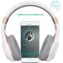 Bluetooth Headphones, Riwbox XBT-80 Folding Stereo Wireless Bluetooth Headphones Over Ear with Microphone and Volume Control, Wireless and Wired Headset for PC/Cell Phones/TV/ipad (White Gold)
