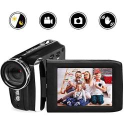 Video Camera Camcorder Vmotal HD 1080P 12.0MP 2.8 Inch LCD 270 Degrees Rotatable Screen 8X Digital Zoom Camera Recorder YouTube Vlogging Camera with Rechargable Battery (Black)