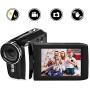Video Camera Camcorder Vmotal HD 1080P 12.0MP 2.8 Inch LCD 270 Degrees Rotatable Screen 8X Digital Zoom Camera Recorder YouTube Vlogging Camera with Rechargable Battery (Black)