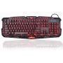 Gaming Keyboard Gaming Backlight Keyboard LED Russian/English Layout USB Wired Colorful Breathing Waterproof for Desktop Laptop Office Keyboard (Color : English Crack)