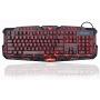 Gaming Keyboard Gaming Backlight Keyboard LED Russian/English Layout USB Wired Colorful Breathing Waterproof for Desktop Laptop Office Keyboard (Color : English Crack)