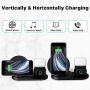 Wireless Charger, [2020 Latest] QI-EU 3 in 1 Wireless Charging Station with Apple Watch Stand for iWatch 5/4/3/2/1, Qi Fast Charger Stand for iPhone SE/11/11 Pro Max/XR/XS Max/XS/X/8/8P, Airpods Pro/2