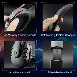 Poulep Gaming Headset Headphone for PS4, Playstation 4, NS Switch, Playstation Vita, Mac, Laptop, Tablet, Computer, Mobile Phones with Microphone (3.5mm Plug，Deep Red)