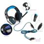 DSstyles GM-2 Gaming Headset with Microphone Headphone with LED Light for PS4 Xbox 1 Laptop Tablet Mobile Phones PC Black red