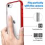 Mkeke Compatible with iPhone SE 2020 Case, iPhone 8 Case, iPhone 7 Case Clear Cases for iPhone SE 2nd Generation, iPhone 8 and iPhone 7-Red