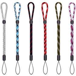 Adjustable Wrist Lanyard Hand Strap, Mini Wristlet 9.5" for Phone Camera Flashlight USB Flash Drive Key Remote Controller Small Devices 6 pcs Assorted Color